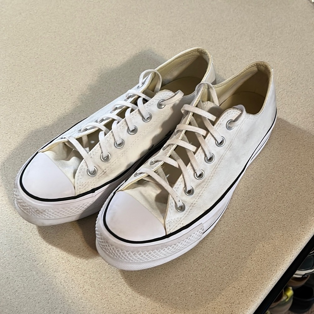 white platform converse